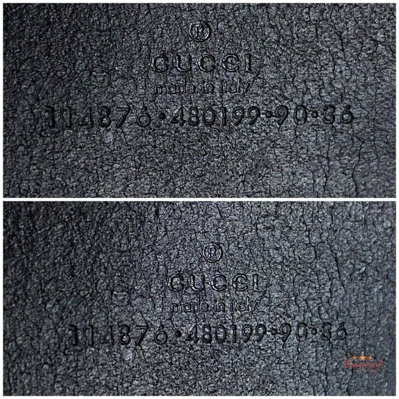 Authentic Gucci Black Calfskin Leather Gold Interlocking G Buckle Belt 90/36 - Picture 7 of 15